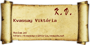 Kvassay Viktória névjegykártya