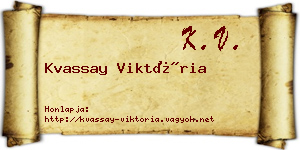 Kvassay Viktória névjegykártya